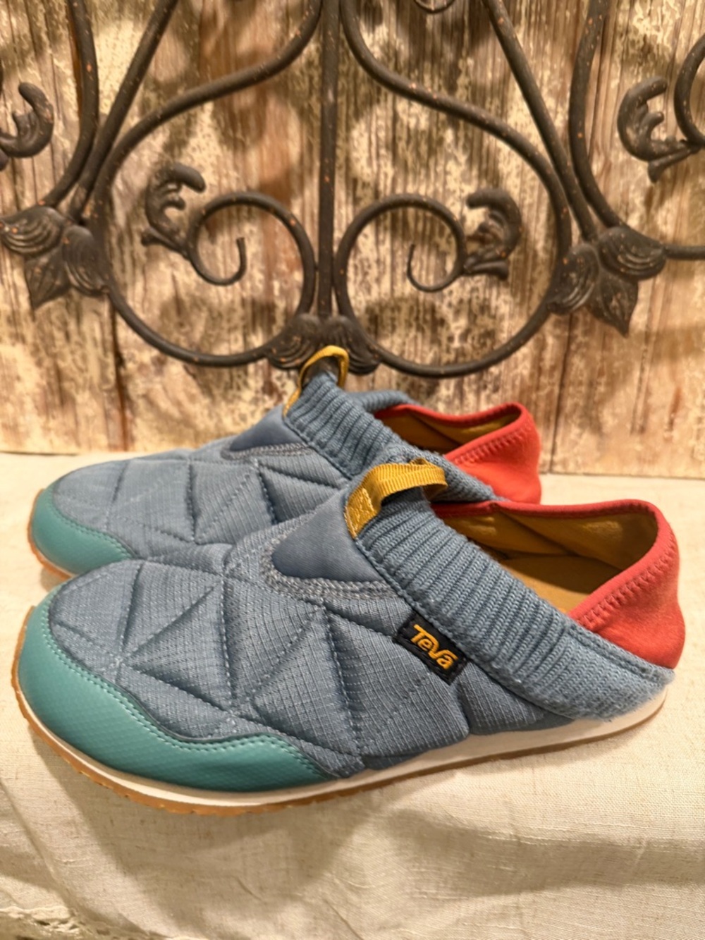 Teva ReEmber slip-ons hybrid slipper, moccasin sneaker"Earth Multi" colorway 7